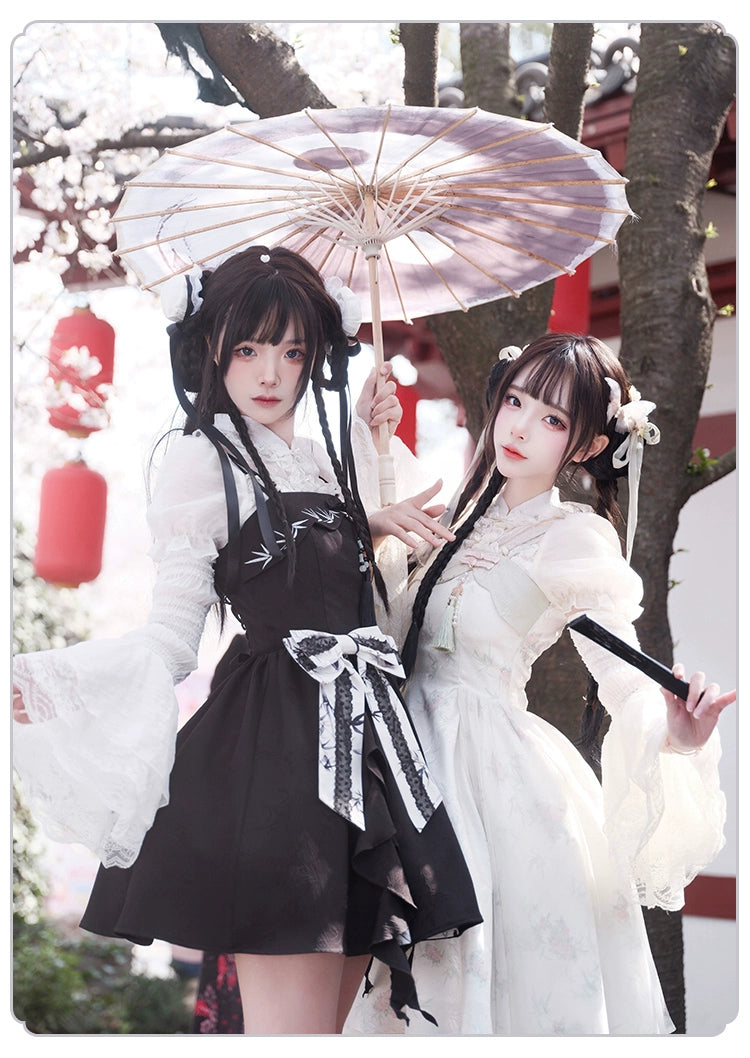 Sasatake Double Strap Flower Jumper Skirt