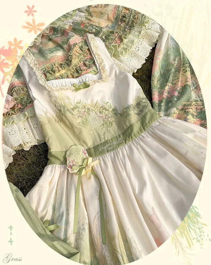 【販売期間終了】Fragrant Grass プリントジャンパースカート
