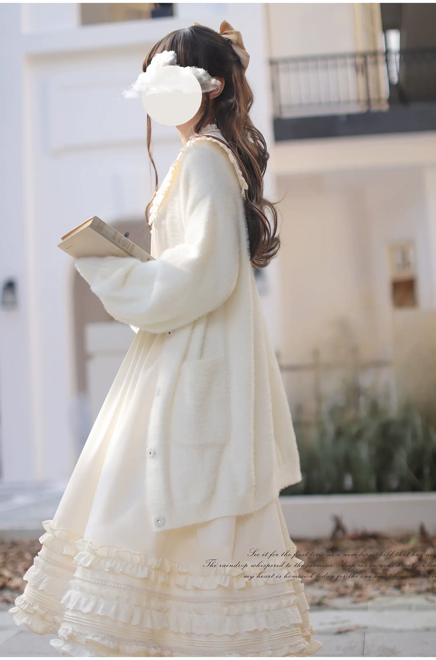 Long puff sleeve cardigan