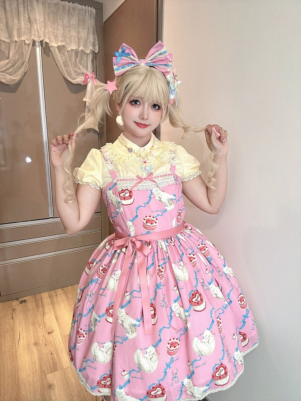 【受注予約7/9まで】Sweet Cherry Cat デイリージャンパースカート