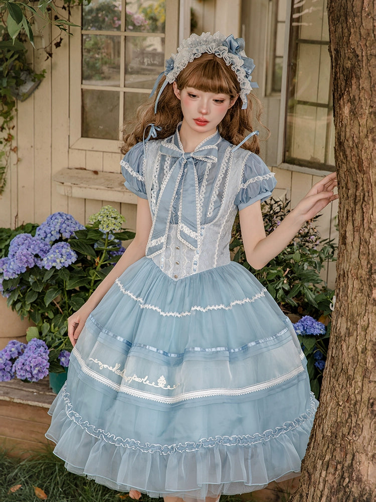 [Pre-orders available until 7/8] Antique Porcelain Plates Corset Jumper Skirt