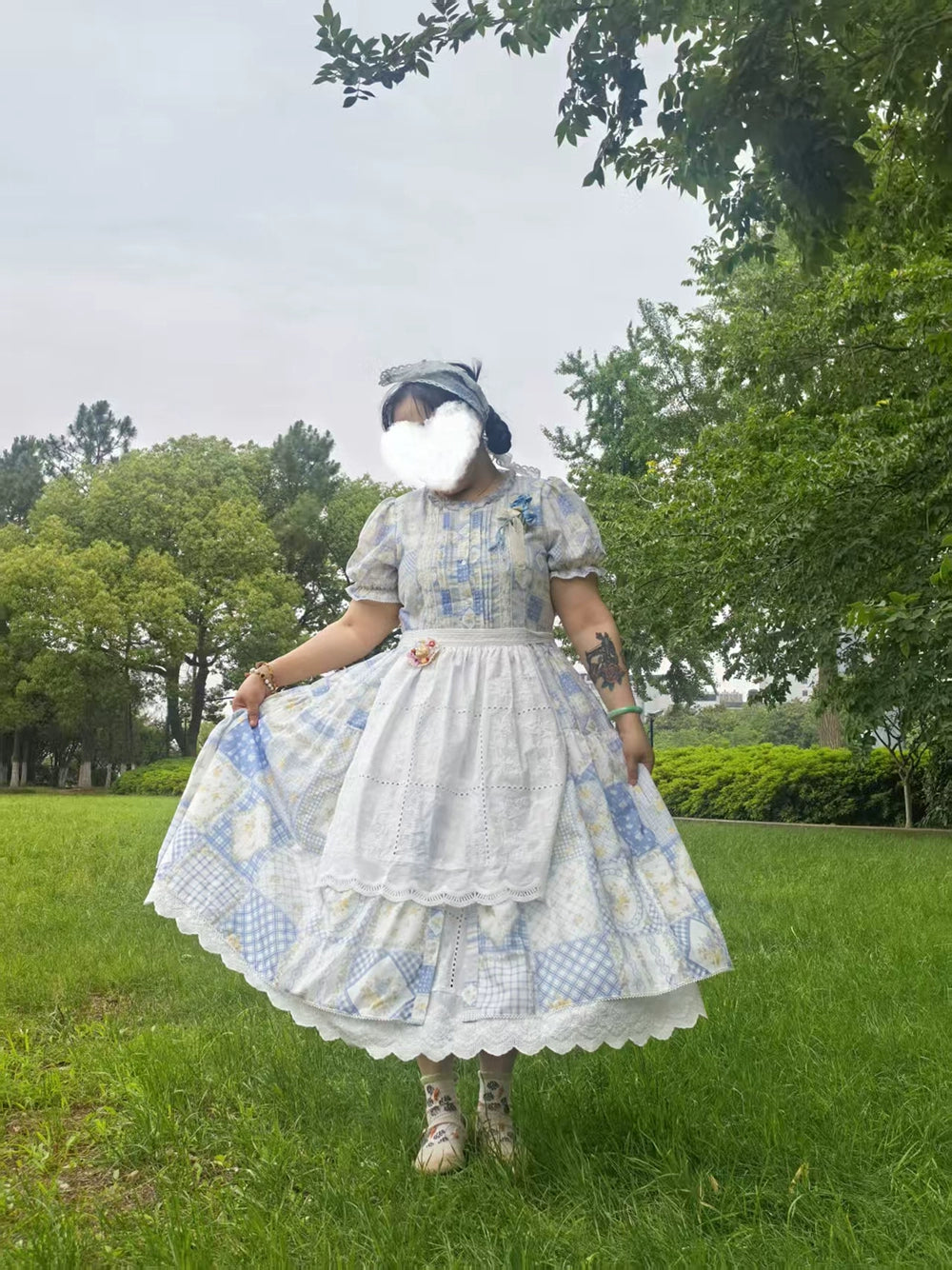 【受注予約7/14まで】Pathwork Garden カントリー風半袖ワンピース