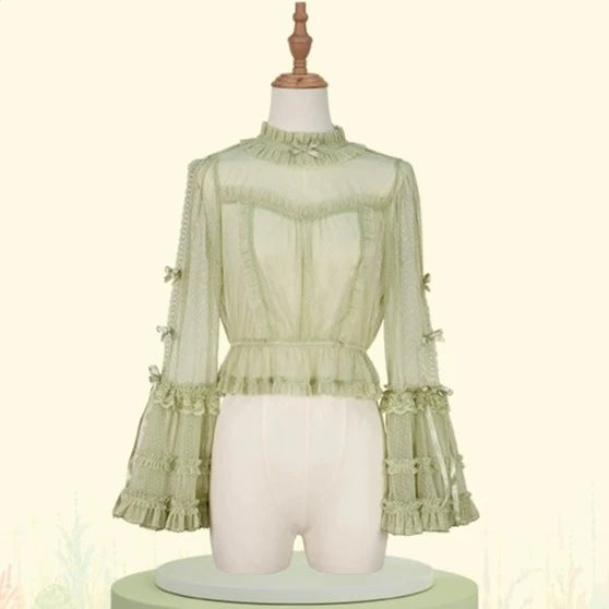 [Resale/Pre-orders available until 2/12] Fragrant Grass Frill Sheer Blouse