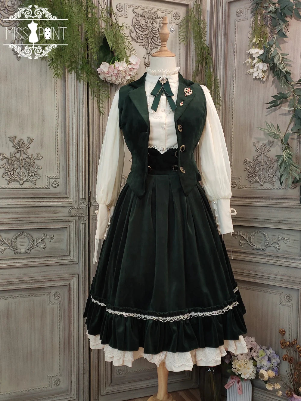 [Pre-order] British Classical Lolita Velvet High Waist Skirt