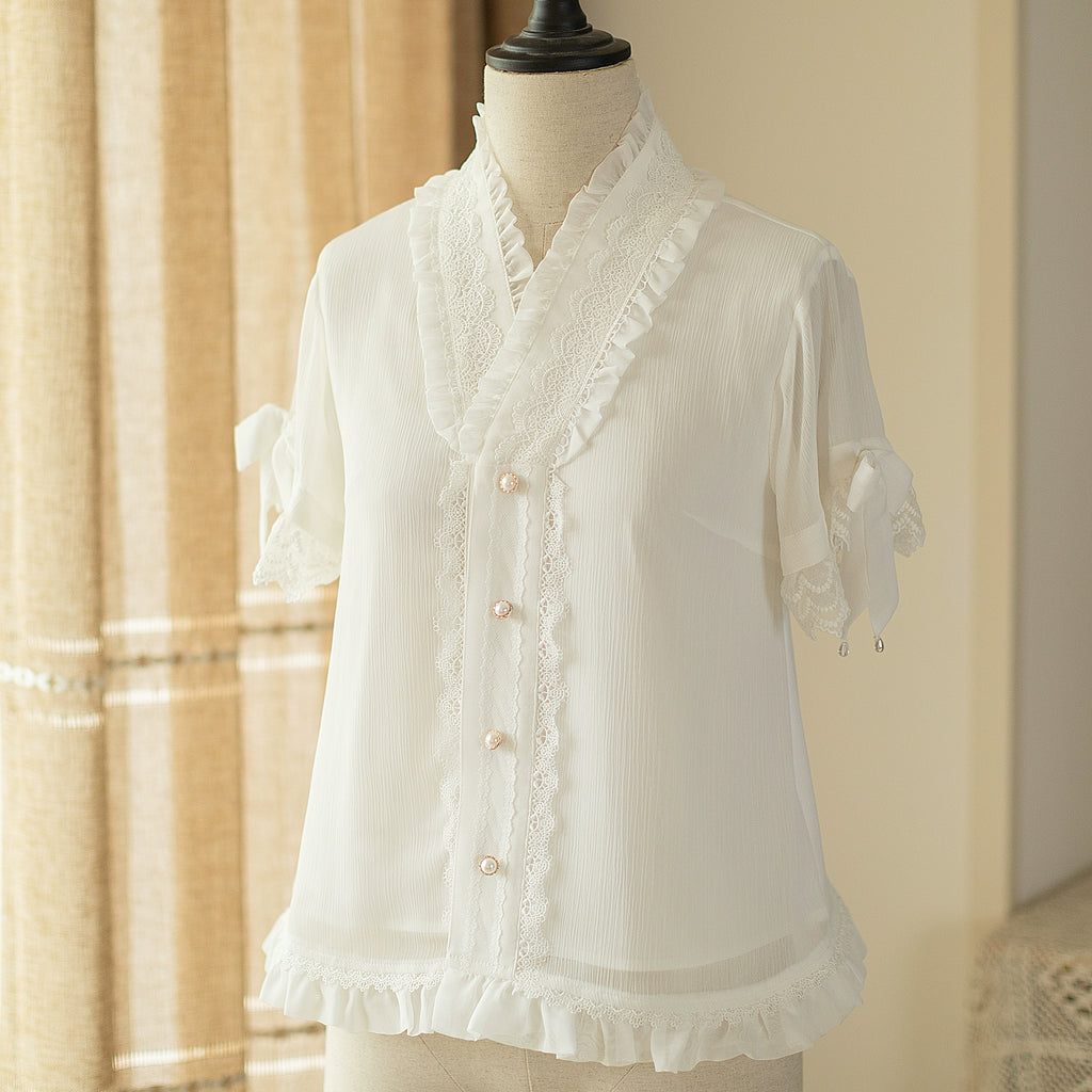 Ukizakura Japanese loli lace 3way blouse