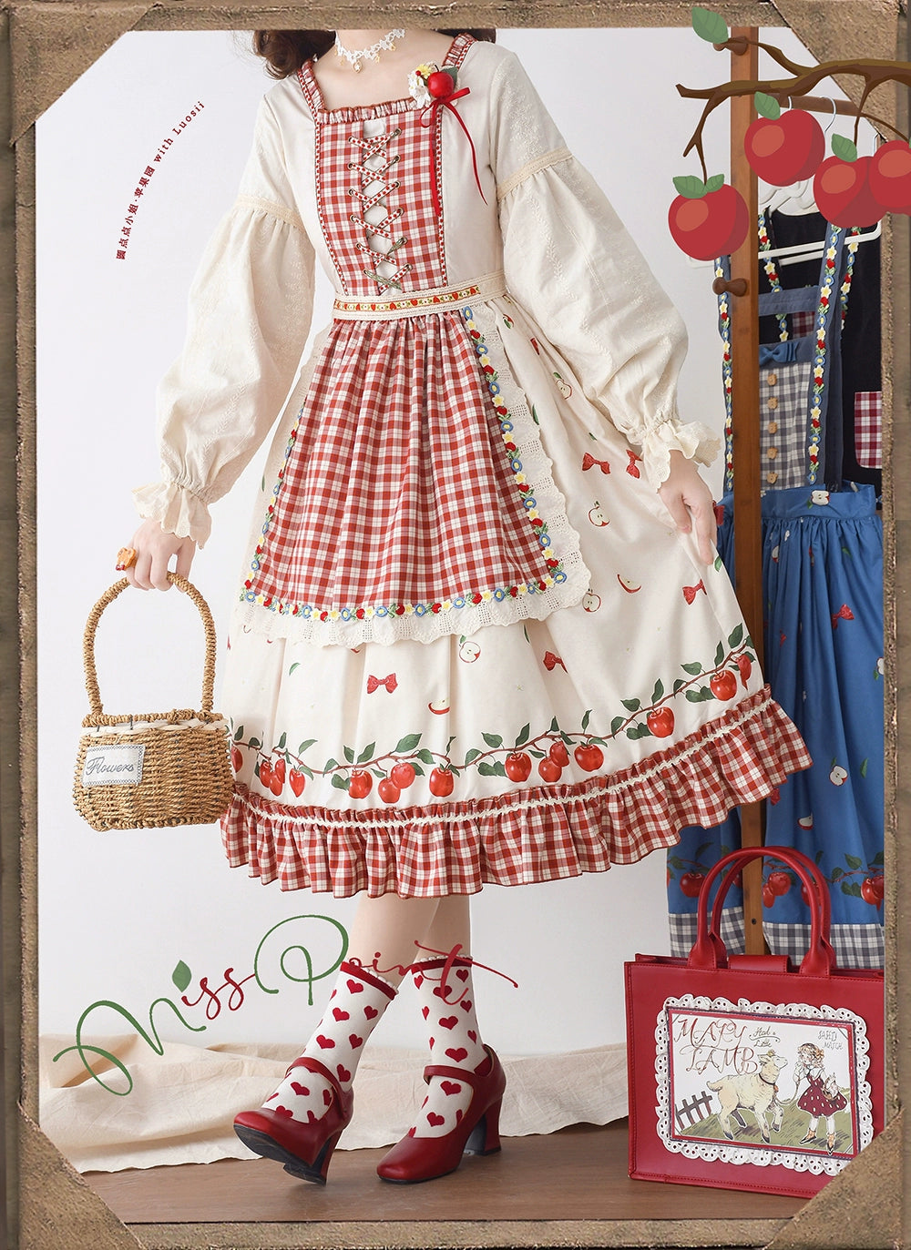 【予約販売】Apple Garden バイエルン風ドッキングワンピース
