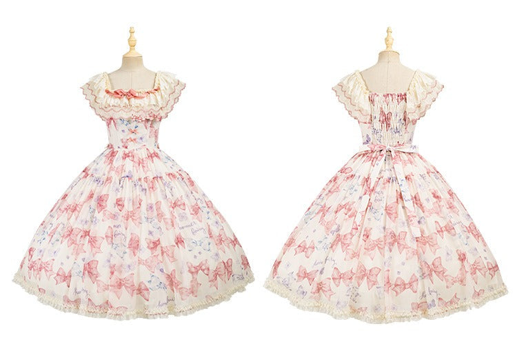 [Pre-orders available until 2/10] Ribbon Eternal Garden lace square neck dress
