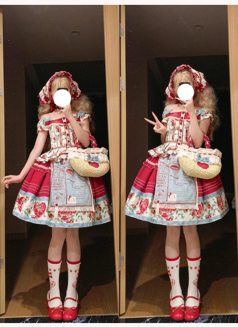 [Sale period ended] Apple Paradise tops and skirt set/short length