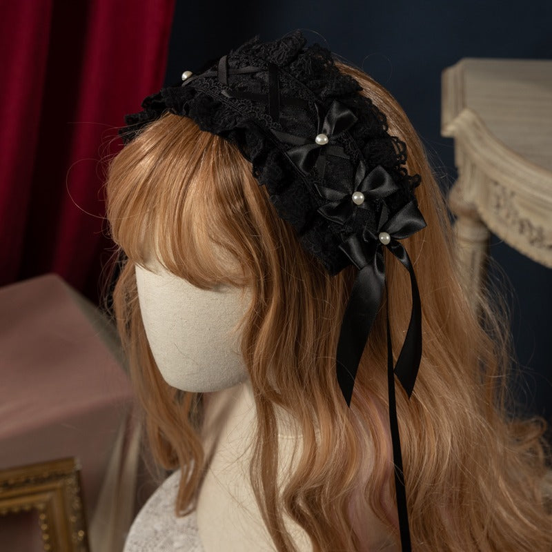 ribbon headdress with pearls