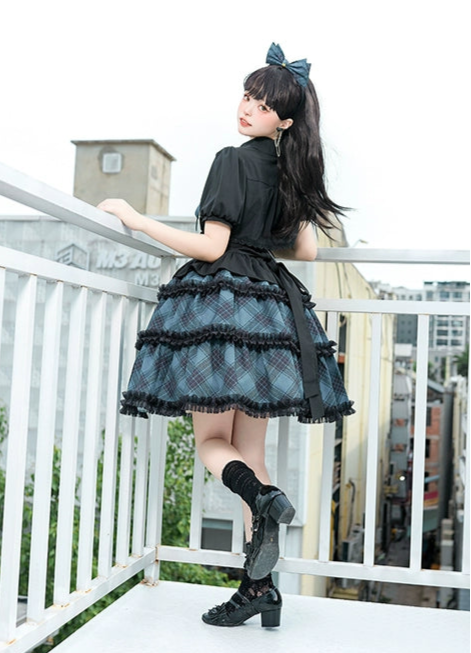 Margaret Girl チェックのジャンパースカートセット