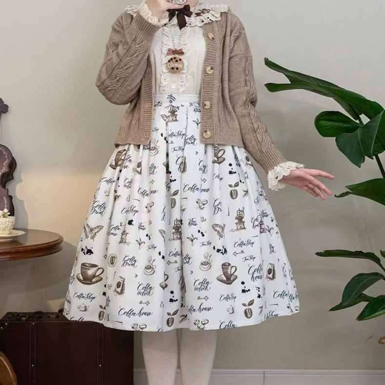 【予約販売】Caramel Latte Sweet レトロガーリースカート