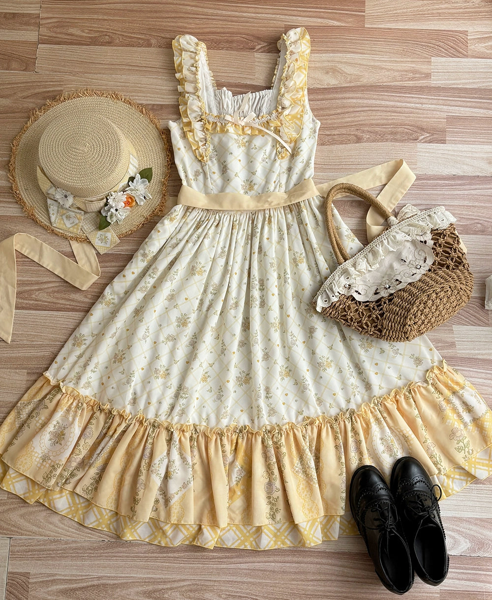 【受注予約7/14まで】Pathwork Garden カントリー風ジャンパースカート