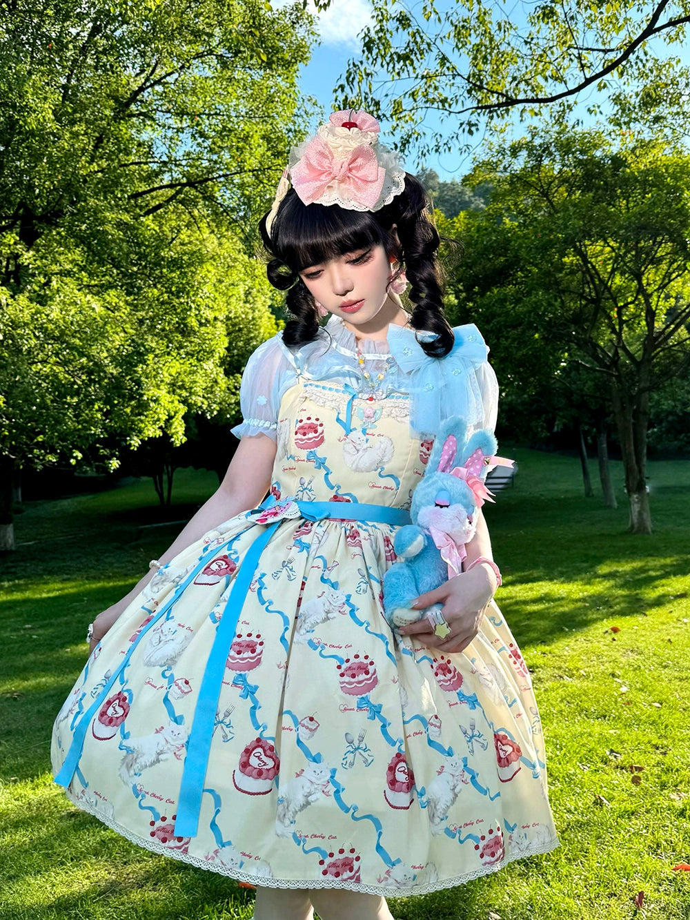 【受注予約7/9まで】Sweet Cherry Cat デイリージャンパースカート