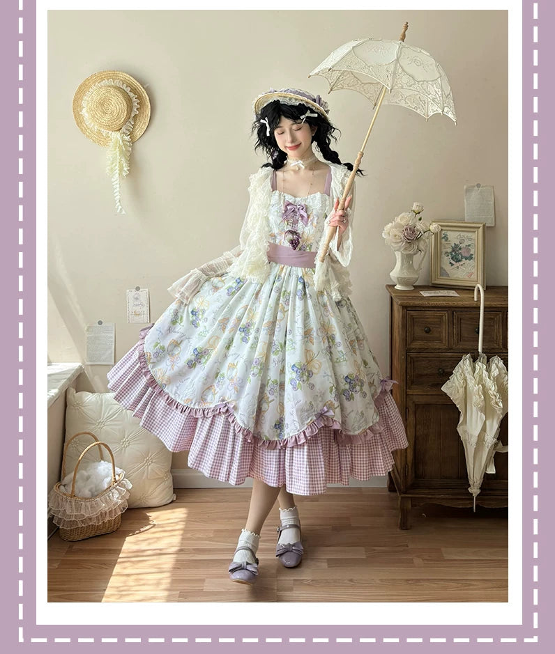 Summer Blueberry プリントジャンパースカート