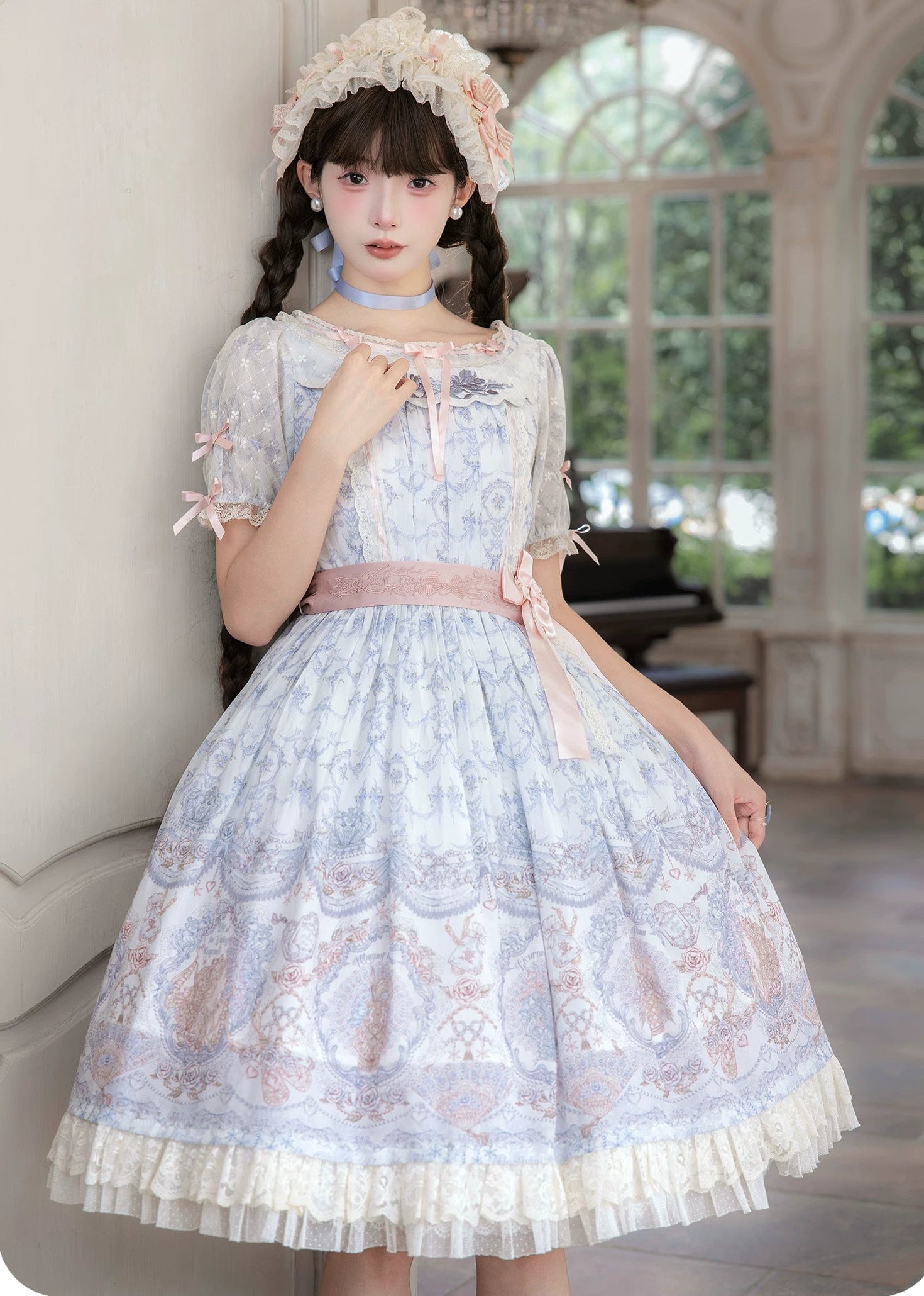 【受注予約9/13まで】Rose Aroma ラウンドネックワンピース