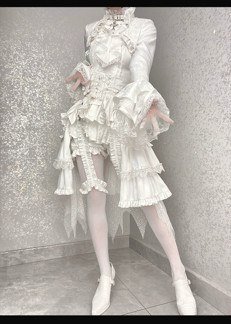 【受注予約7/3まで】Omega White レースとフリルの皇子系セットアップ