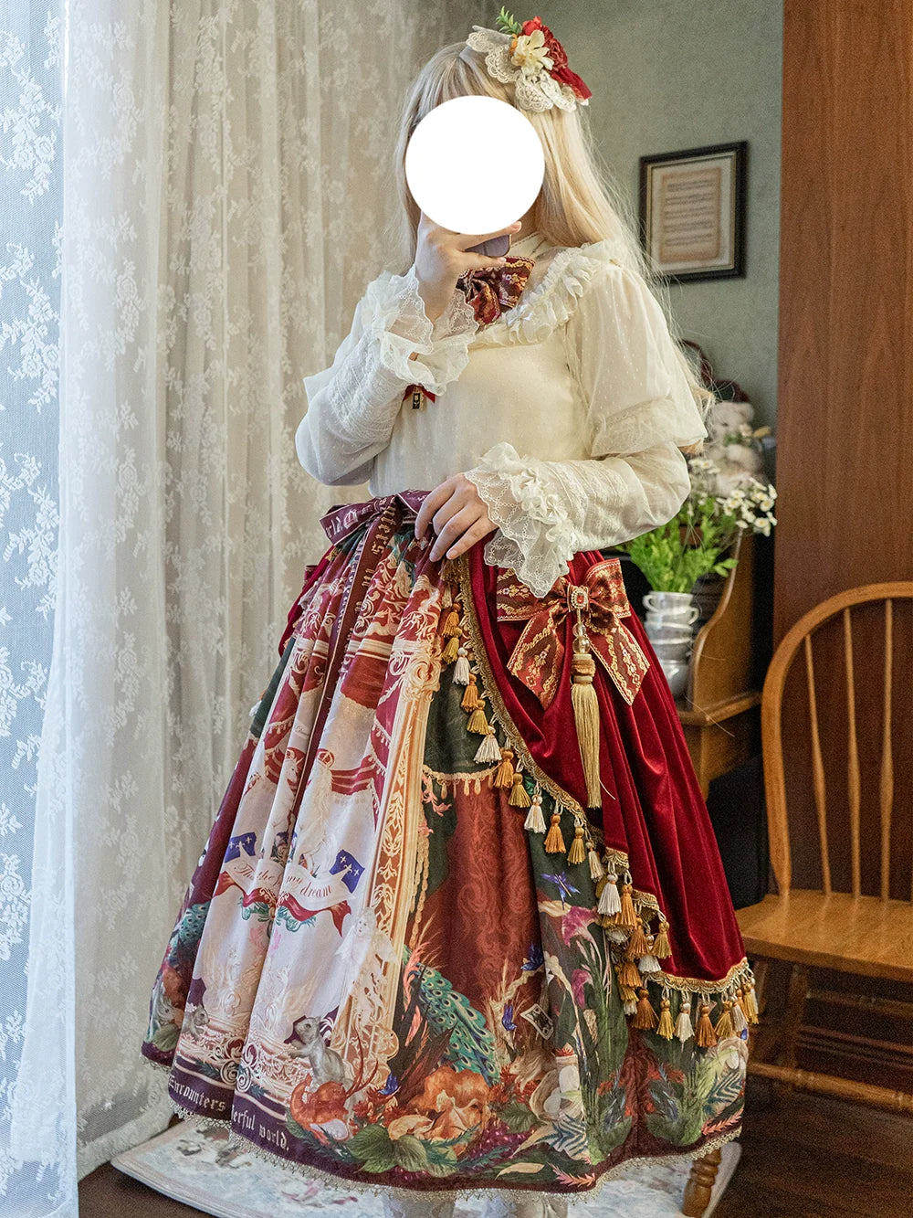 [Pre-order] Wanhua Mirror Western Aristocrat-style Skirt, Lace Type