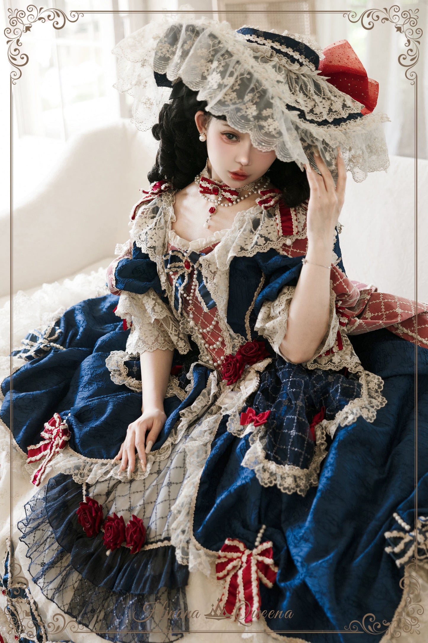 【受注予約6/26まで】Mirror Snow White プリンセスロングドレス・ネイビー