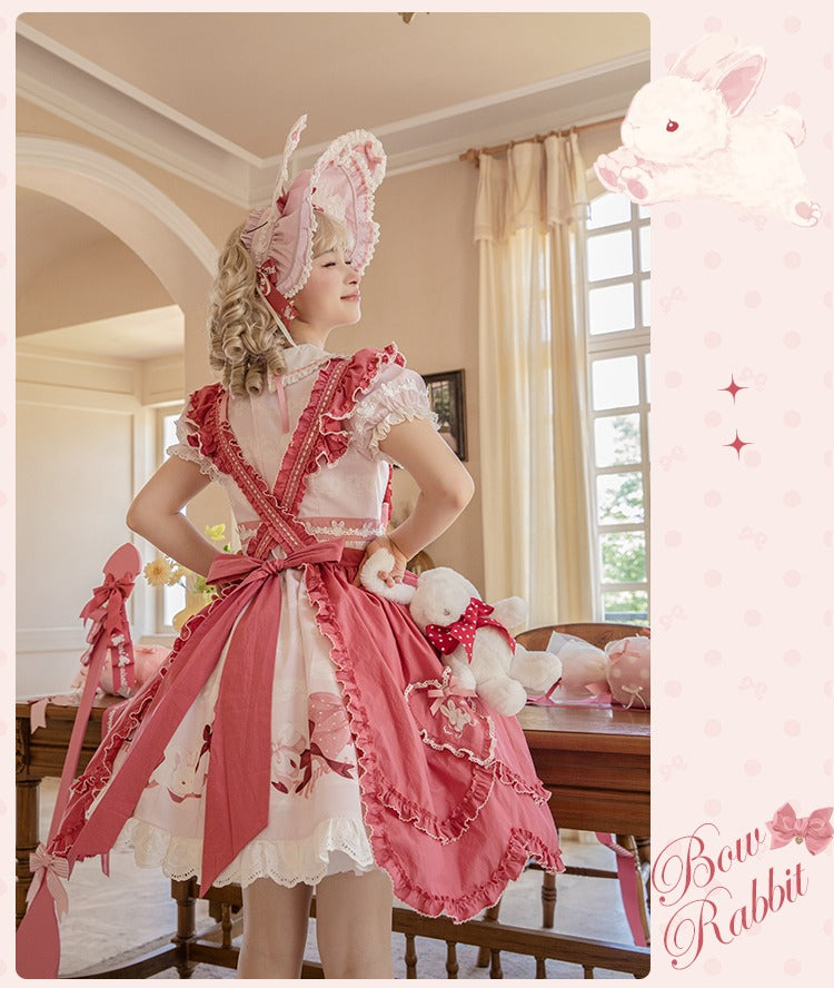 【受注予約6/11まで】Bow Rabbit プリントワンピース