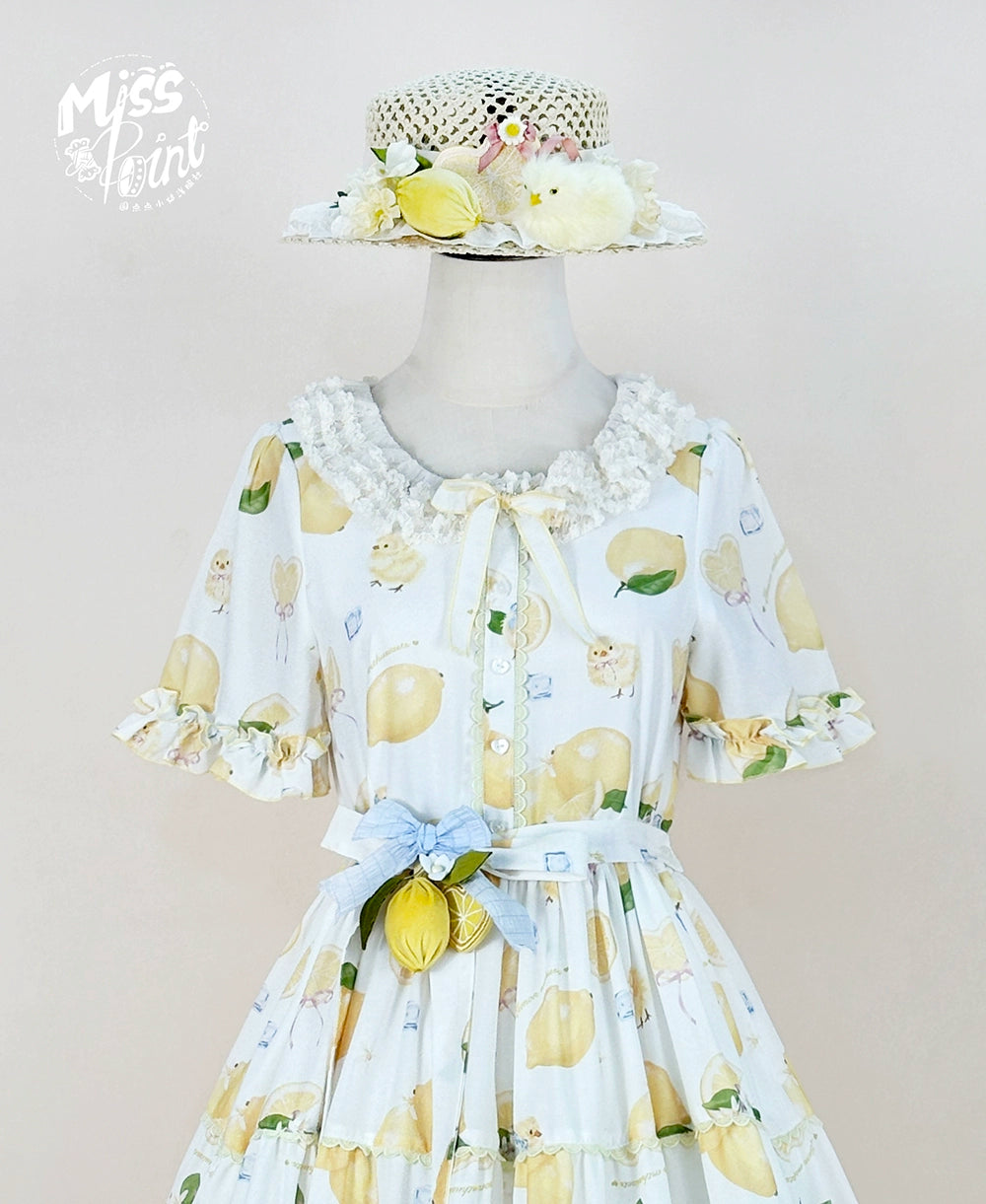 【予約販売】Lemon Sweetie プリント半袖ワンピース・デイリータイプ