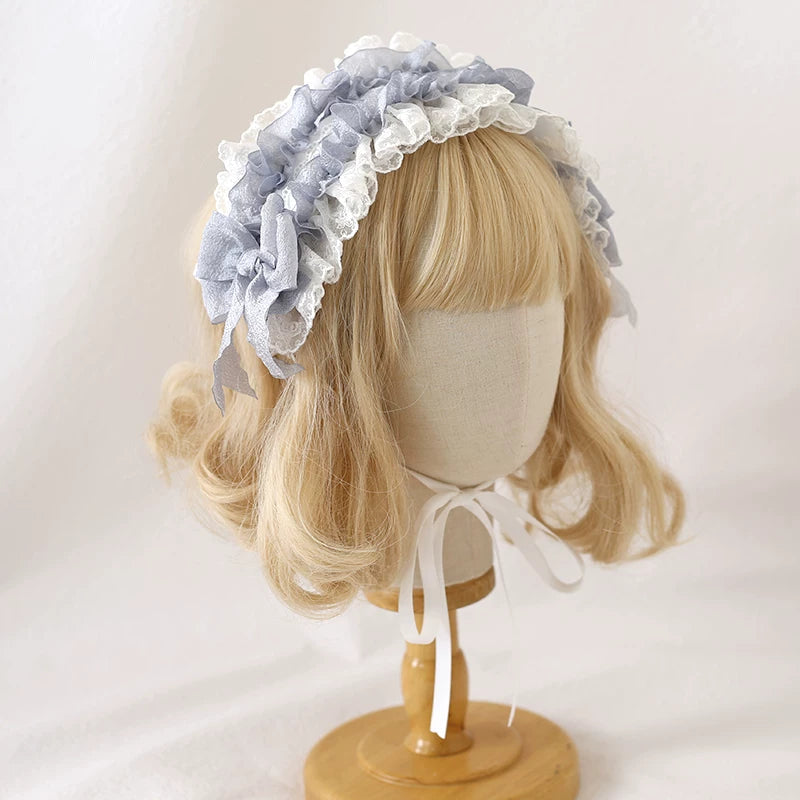 シアーリボンとレースのヘッドドレス