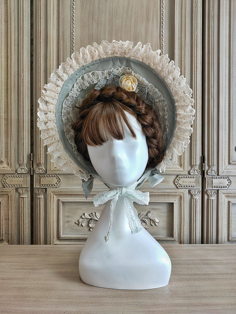 Simultaneous purchase only [Pre-order] Classical lace bonnet and ribbon corsage