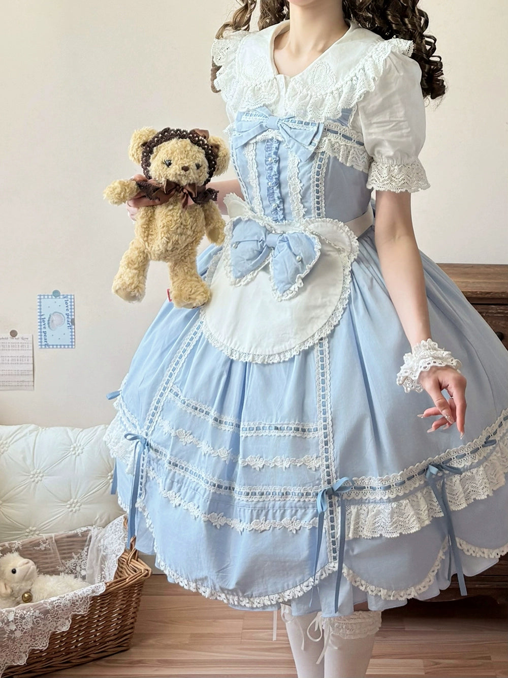 【予約販売】Antique Petal Rabbit リボンジャンパースカート