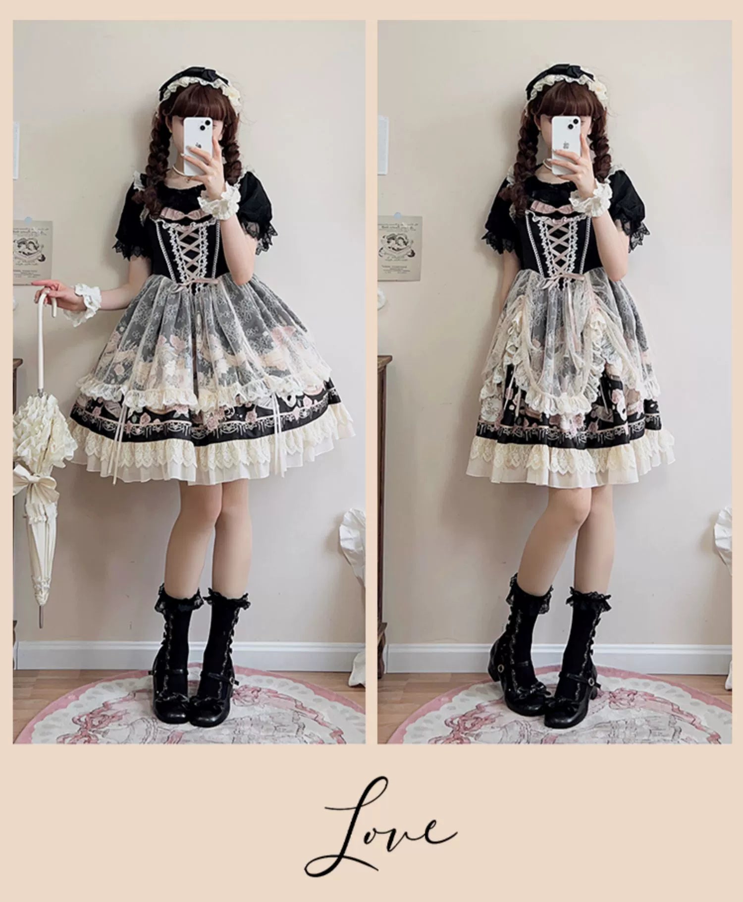 【予約販売】プロローグ 薔薇とフリルのジャンパースカート
