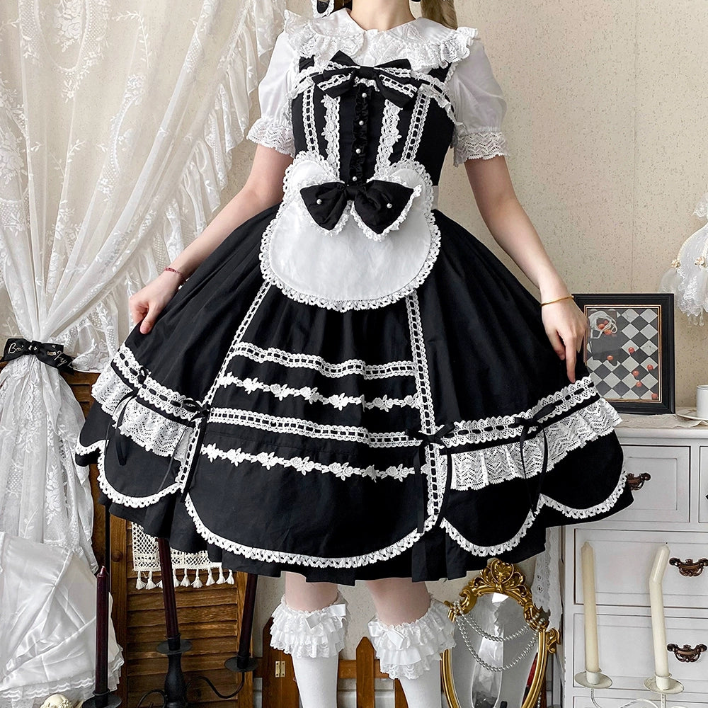 【予約販売】Antique Petal Rabbit リボンジャンパースカート