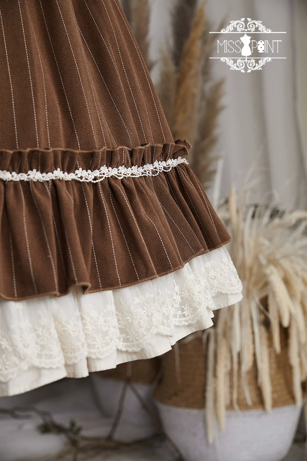 [Pre-order] British Classical Lolita Vertical Striped High Waist Skirt