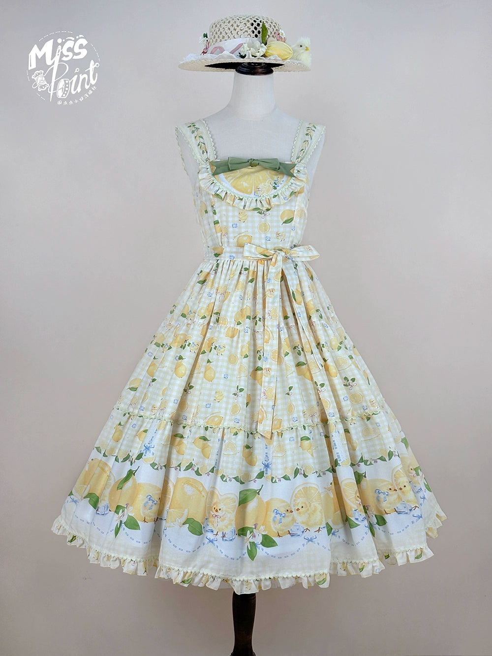 【受注予約5/14まで】Lemon Sweetie プリントジャンパースカート・ロング丈