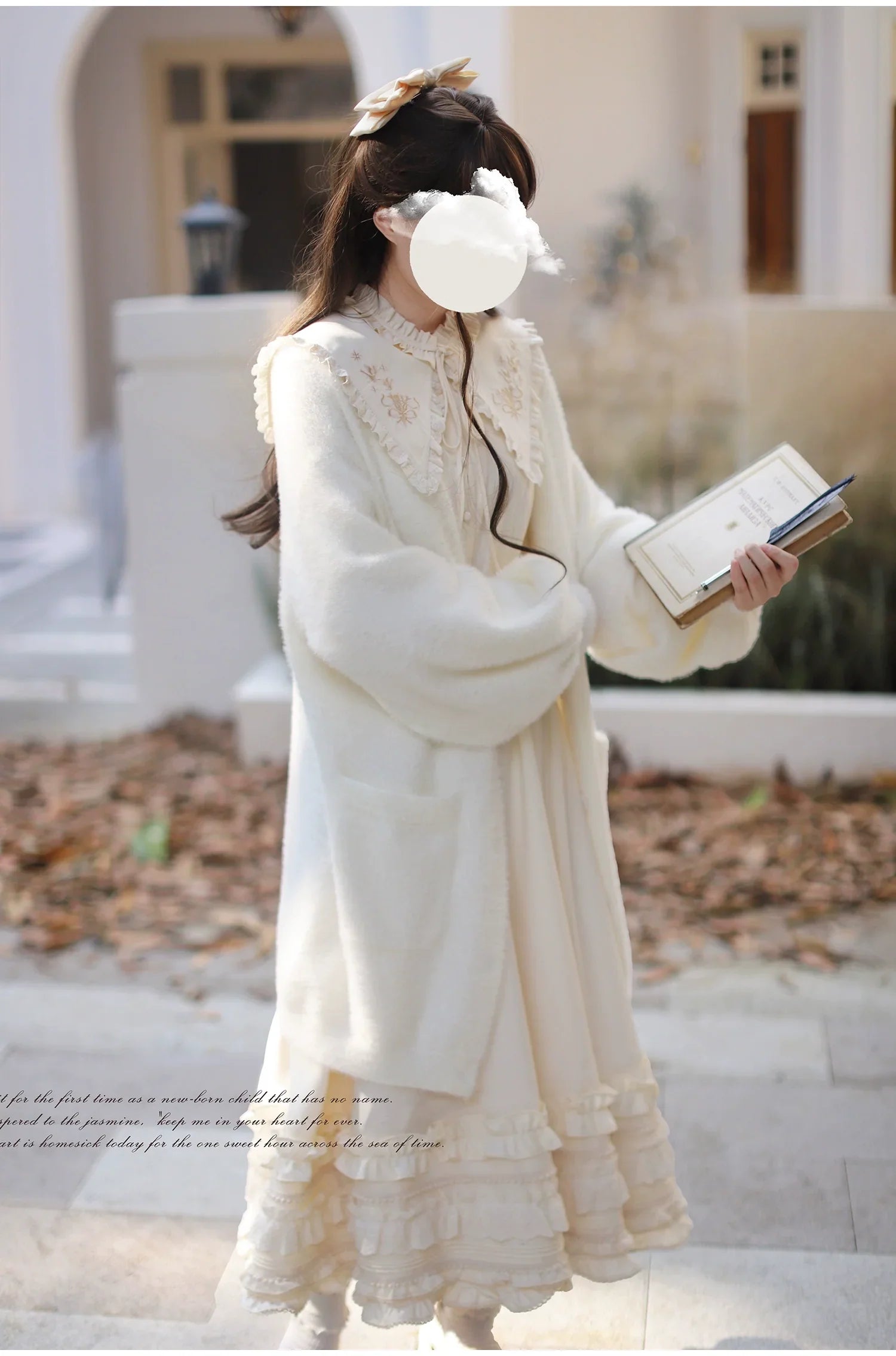 Long puff sleeve cardigan