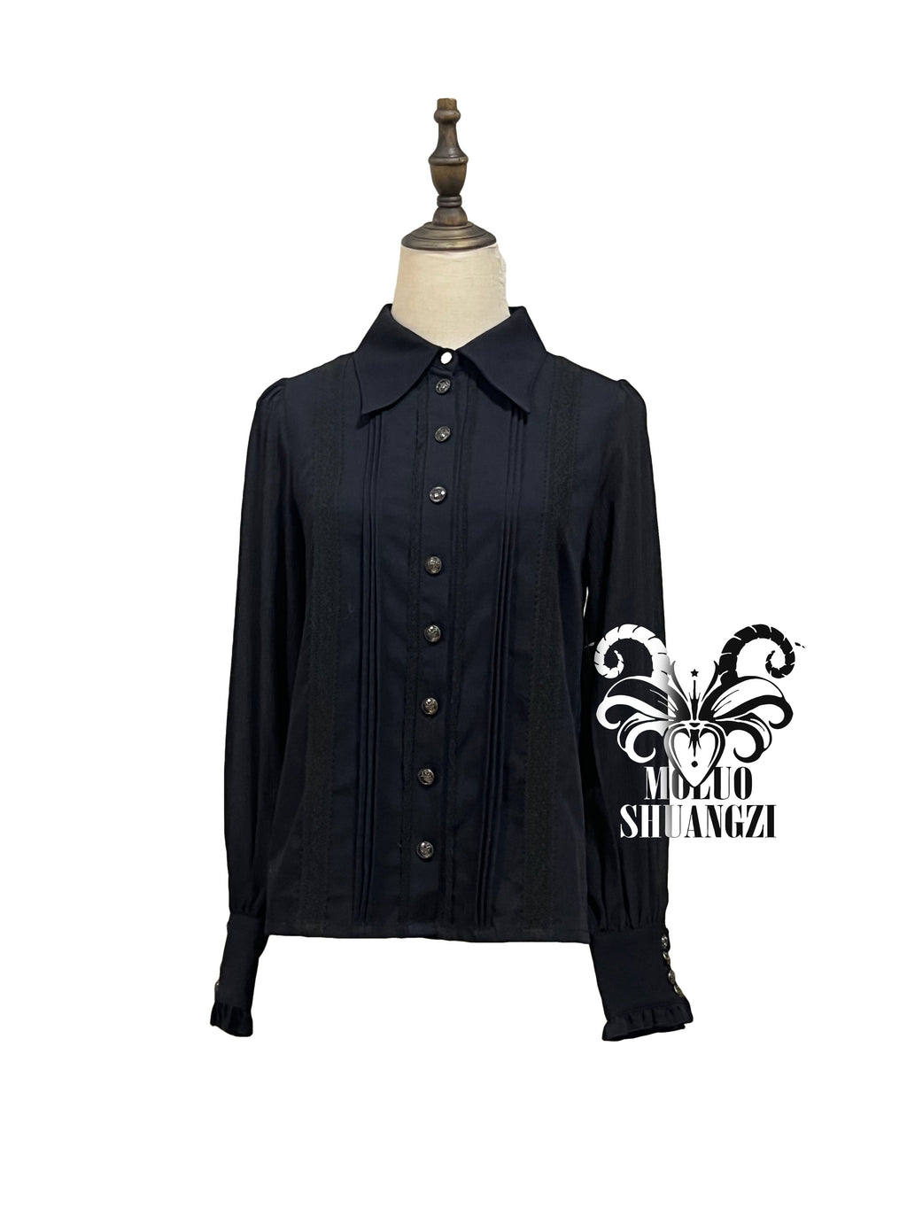 Random Cutting Blouse with Ribbon Tie