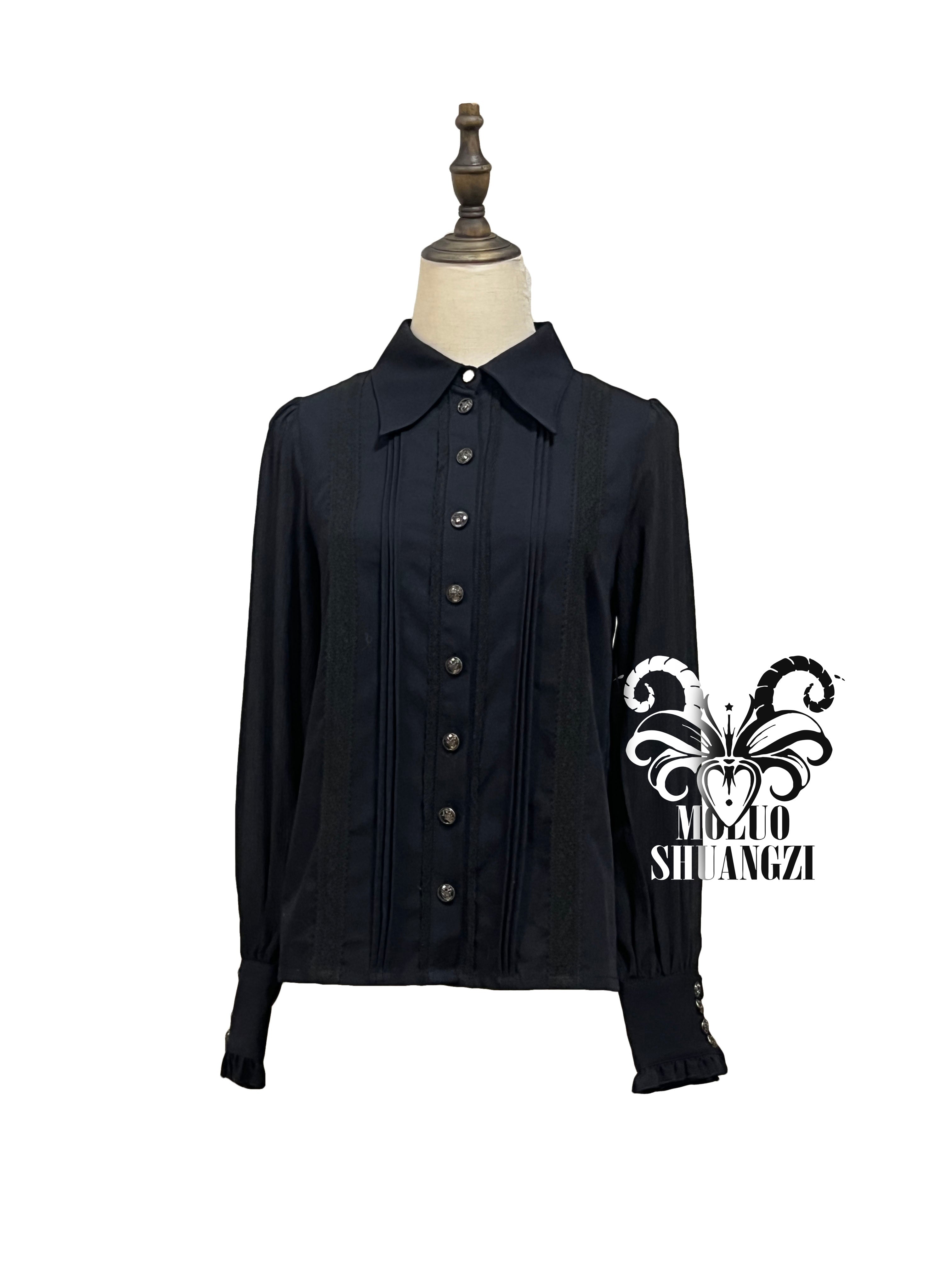 Random Cutting Blouse with Ribbon Tie
