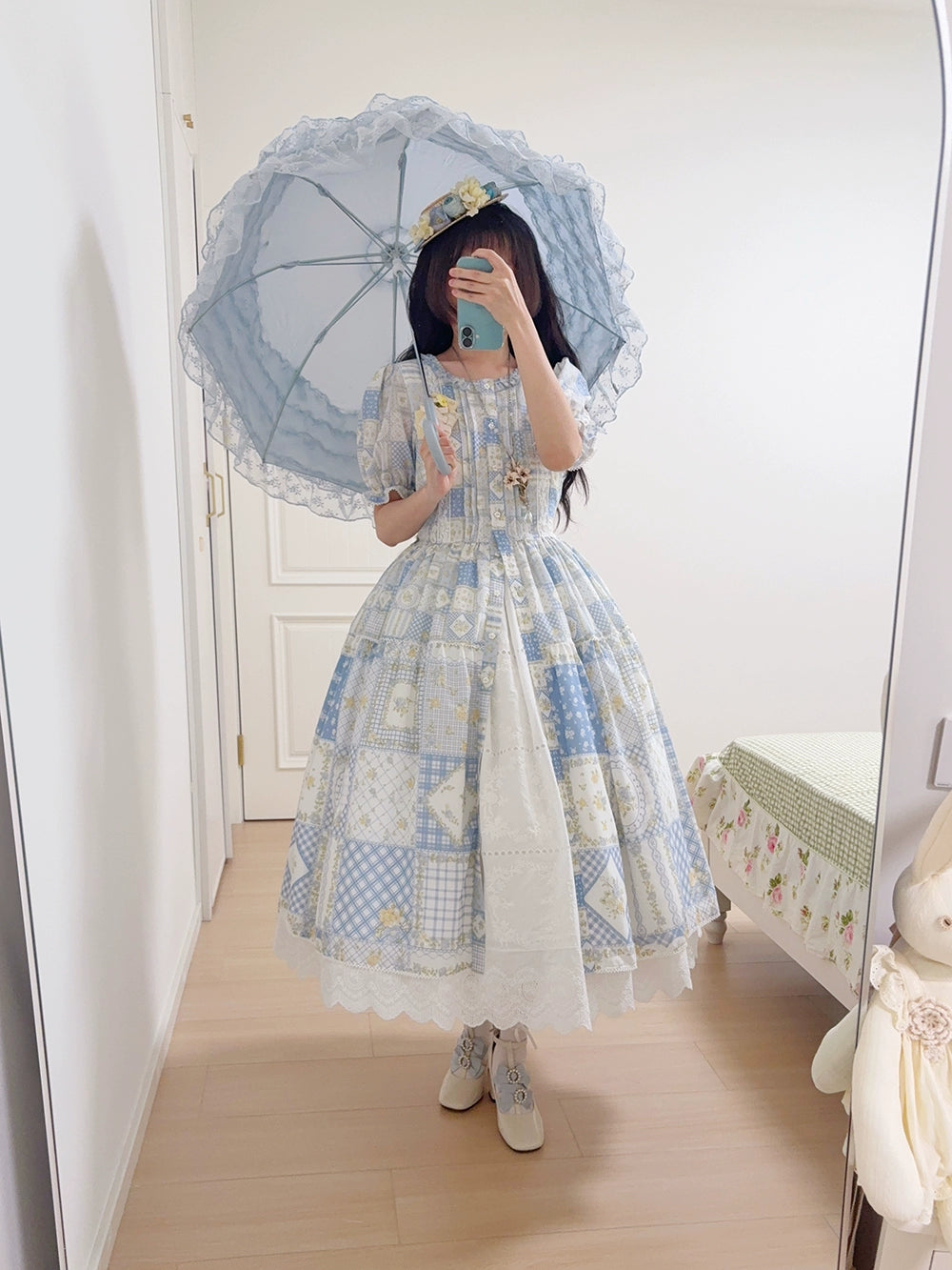 【受注予約7/14まで】Pathwork Garden カントリー風半袖ワンピース