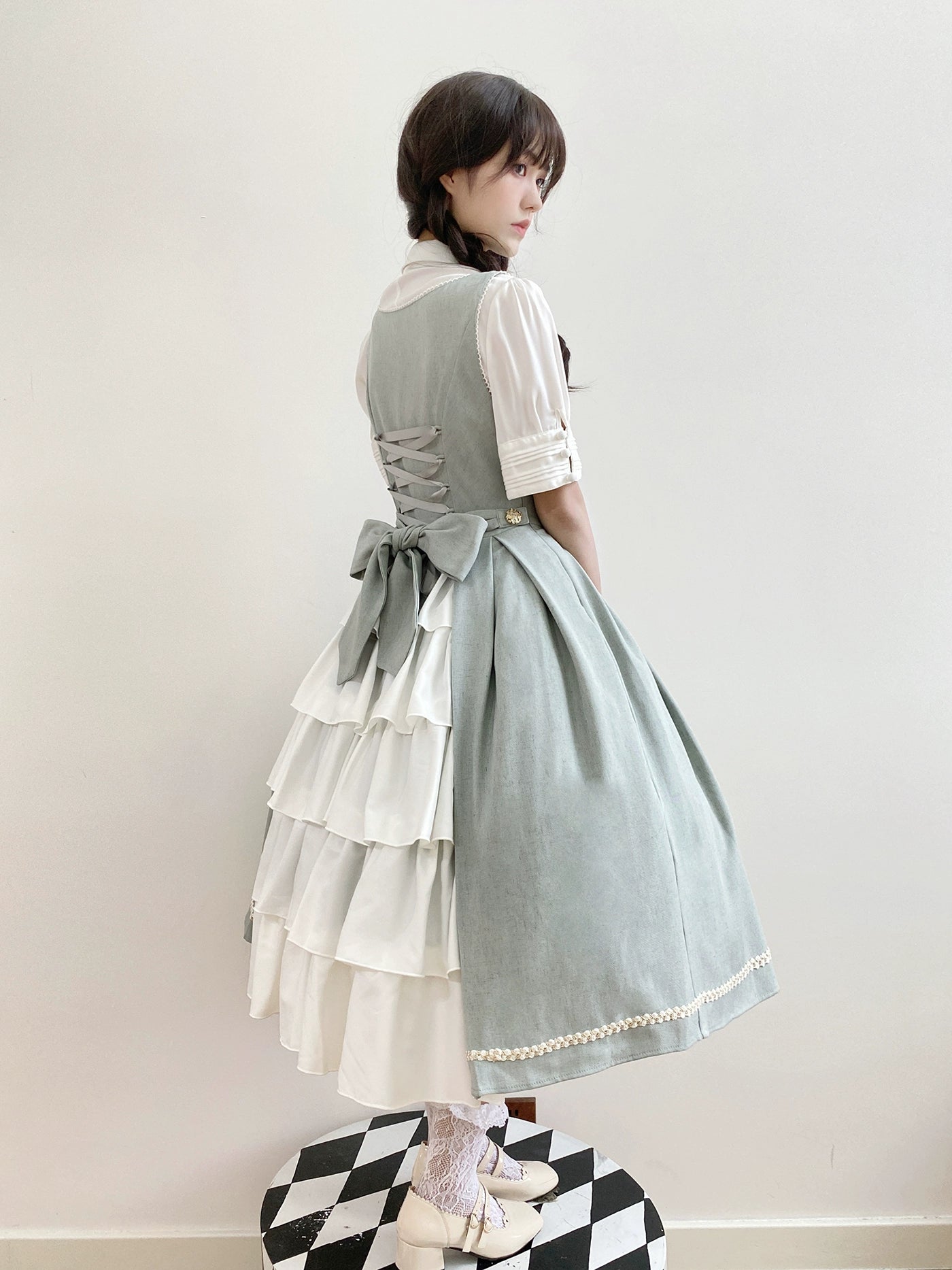 [Resale/Pre-orders available until 10/28] Bright Moon Corset Jumper Skirt, Plain Type [Light Blue]