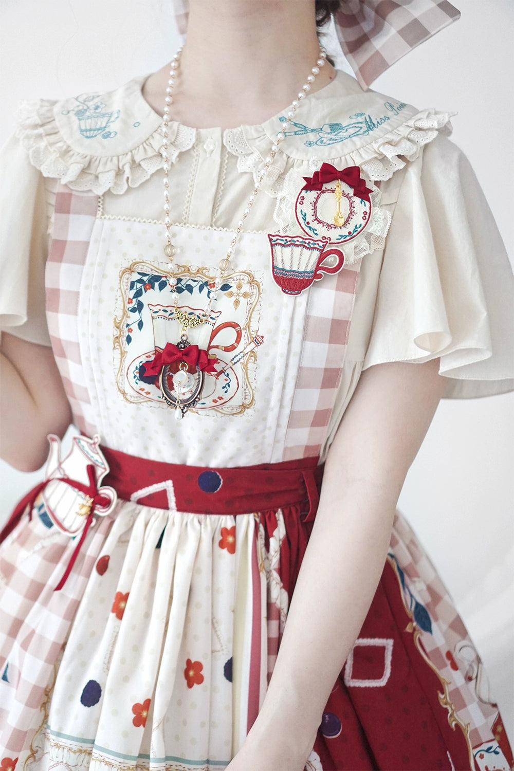 【予約販売】Picnic Tea Party 2wayサロペットスカート