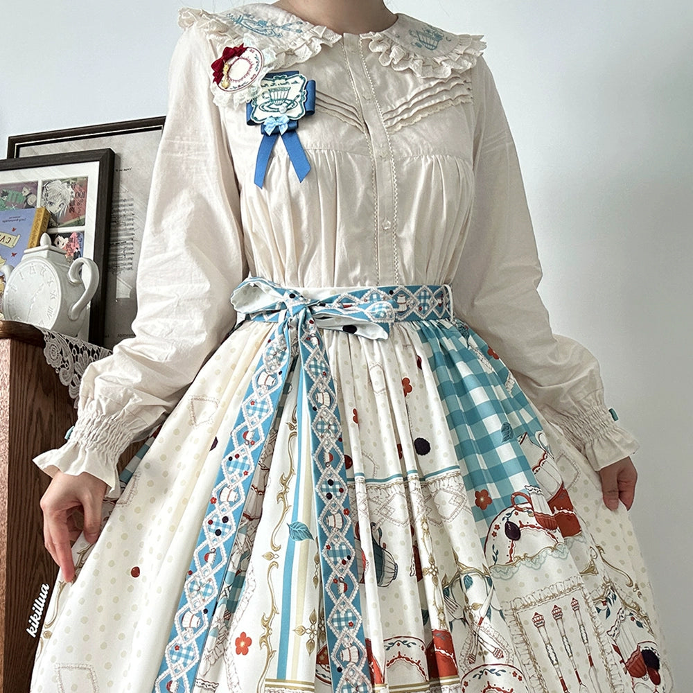 【予約販売】Picnic Tea Party 2wayサロペットスカート