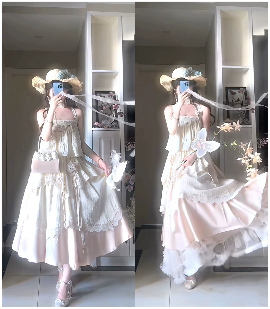 Bluebell Summer キャミソールトップスとロングスカートのセットアップ・帽子付き