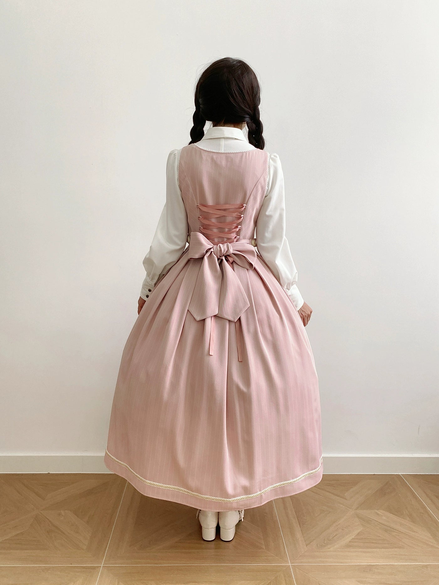 [Pre-orders available until 9/29] Bright Moon Corset Jumper Skirt Stripe [Pink]