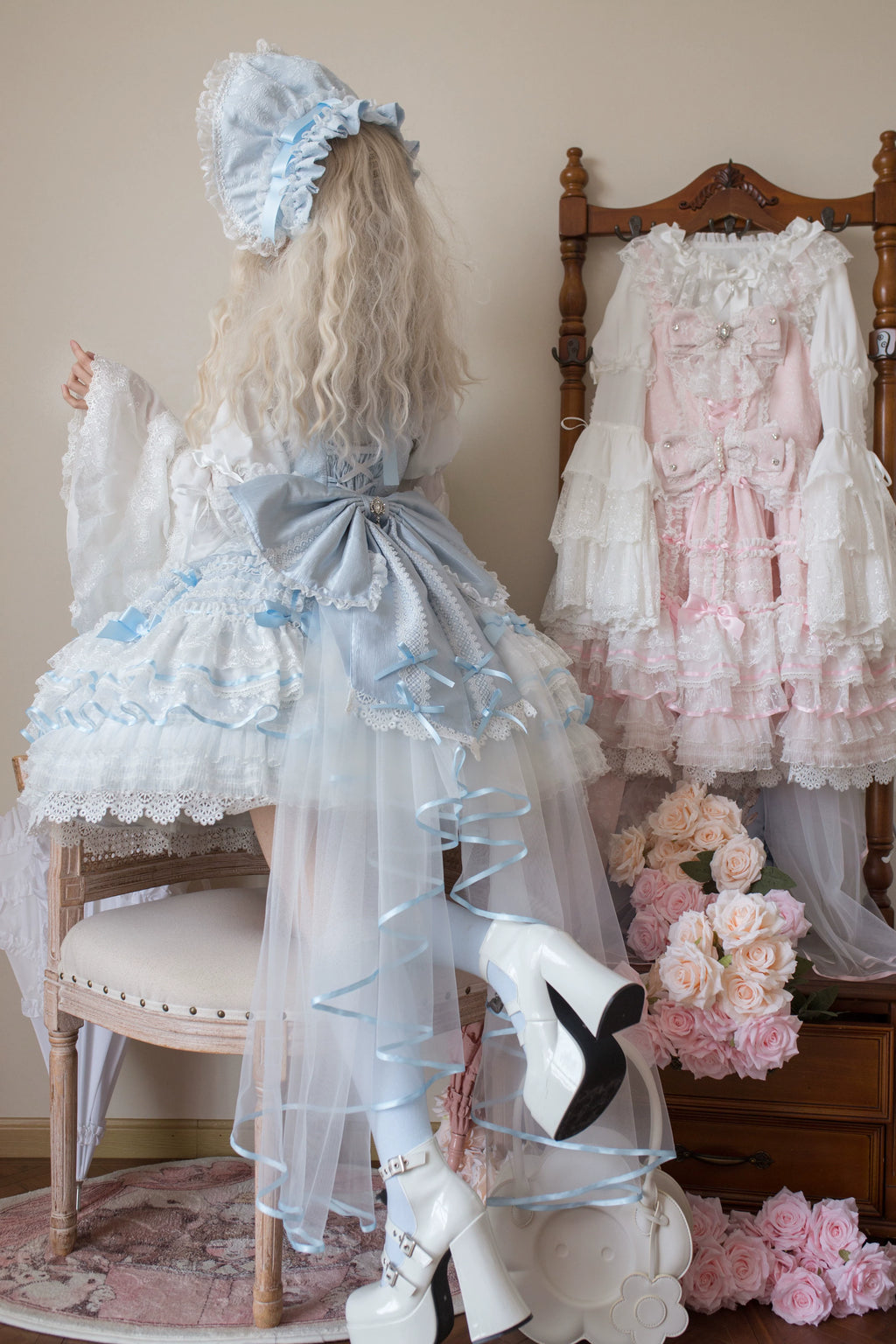 [Pre-orders available until 2/5] Wishing Star Doll-style Jumper Skirt - Pastel Blue