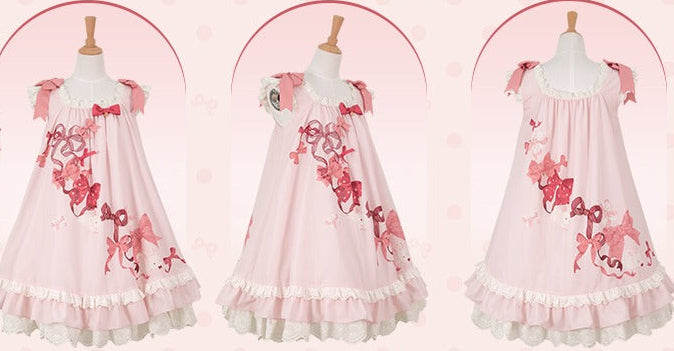 【受注予約6/11まで】Bow Rabbit フレアスリーブジャンパースカート