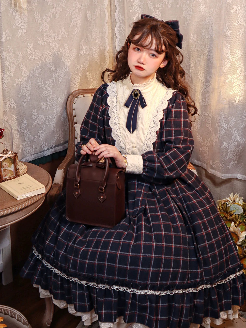 [Pre-order] British Classical Lolita Warm Check Dress
