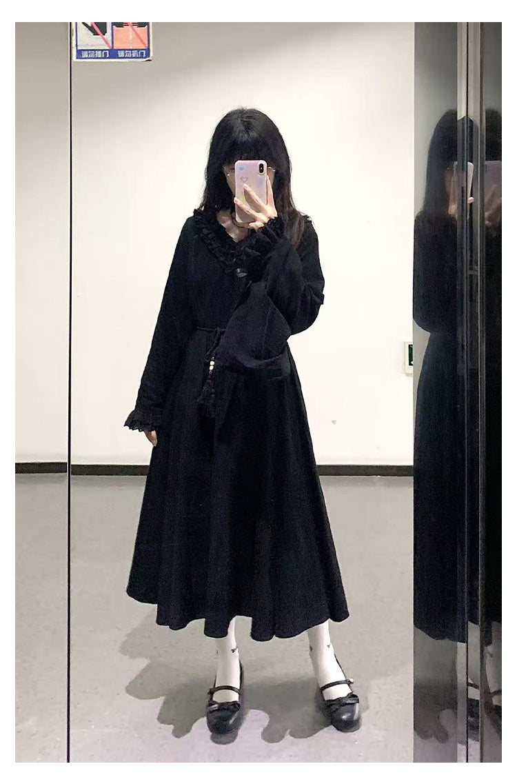 十六夜 和風メイドワンピースセット ロング丈