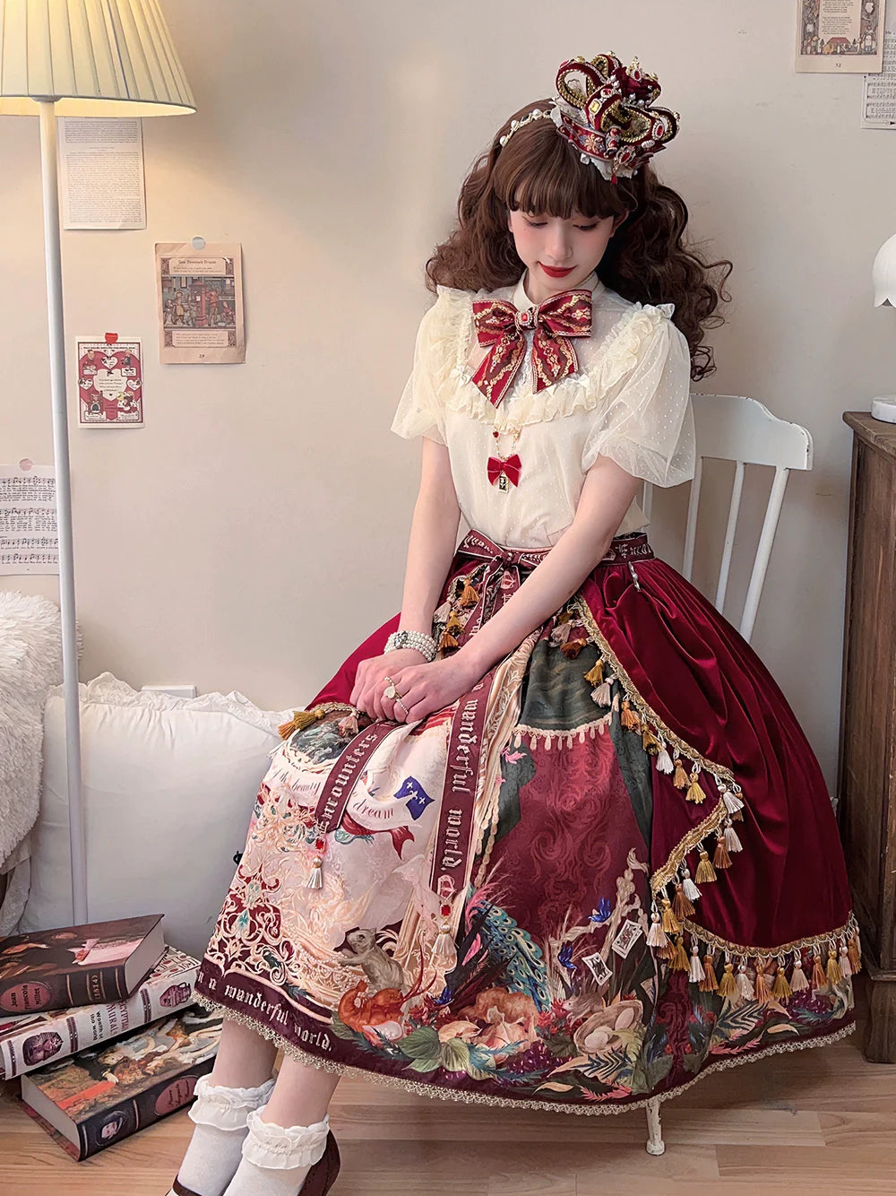[Pre-order] Wanhua Mirror Western Aristocrat-style Skirt, Lace Type