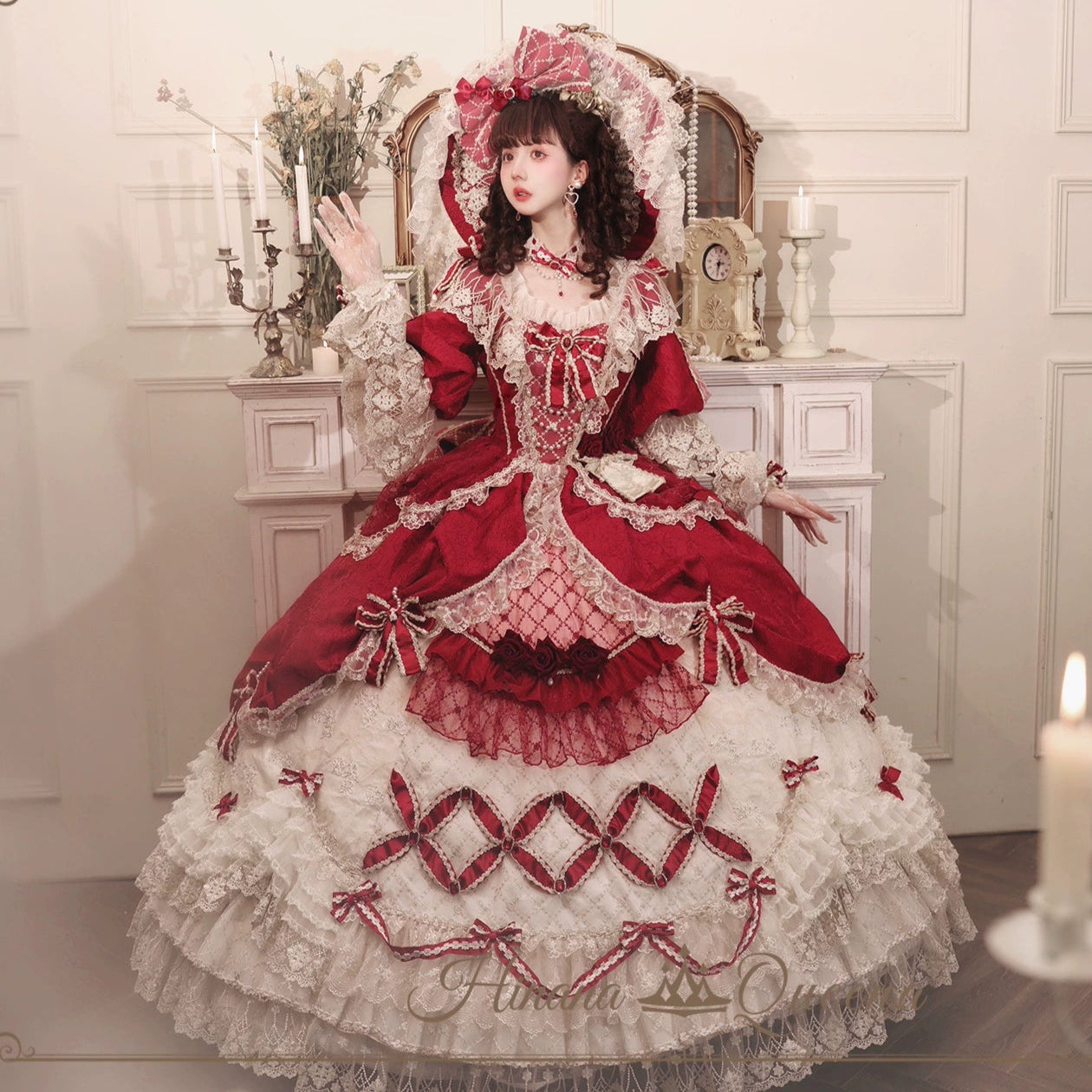 【受注予約6/26まで】Mirror Snow White プリンセスロングドレス・レッド