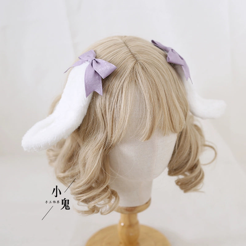 うさ耳クリップ付きヘッドドレス 全8色