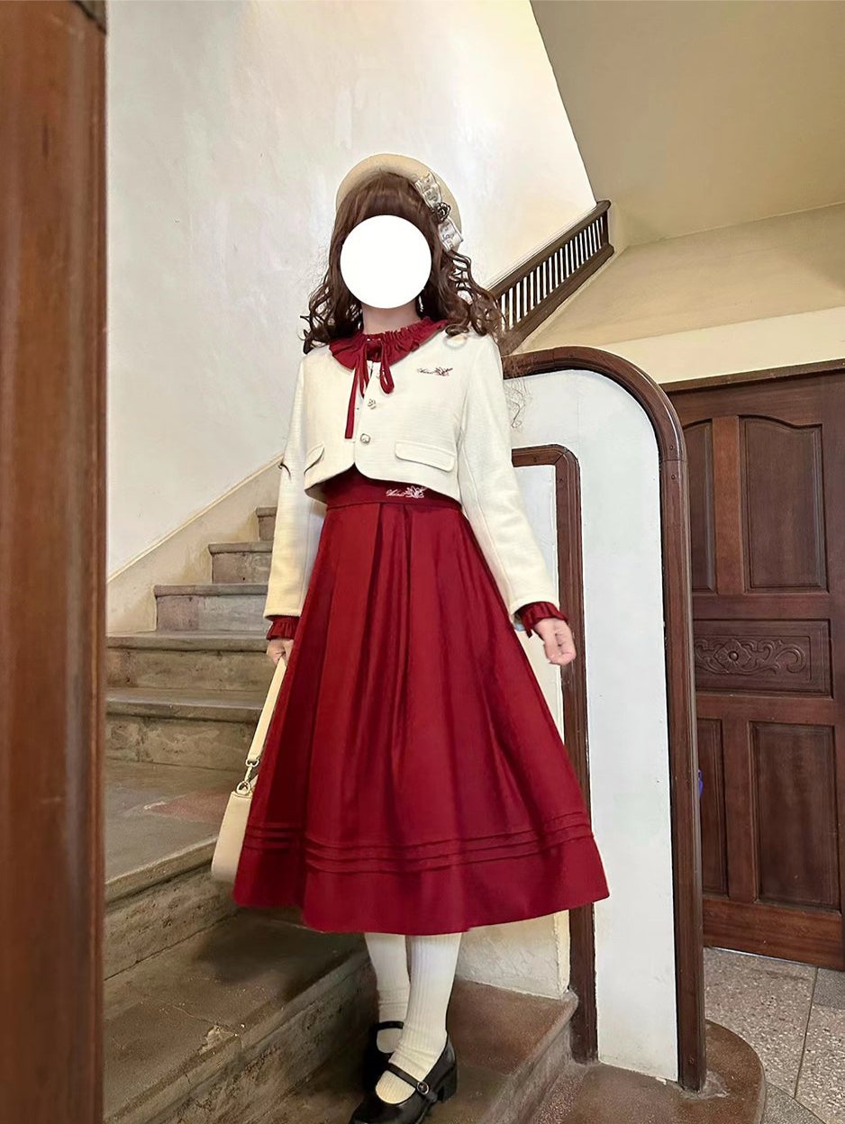 Winter Love Frill Gathered Dress Set