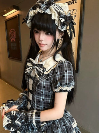 【受注予約8/14まで】Sweet Heart Girl チェックのワンピースとドロワーズ