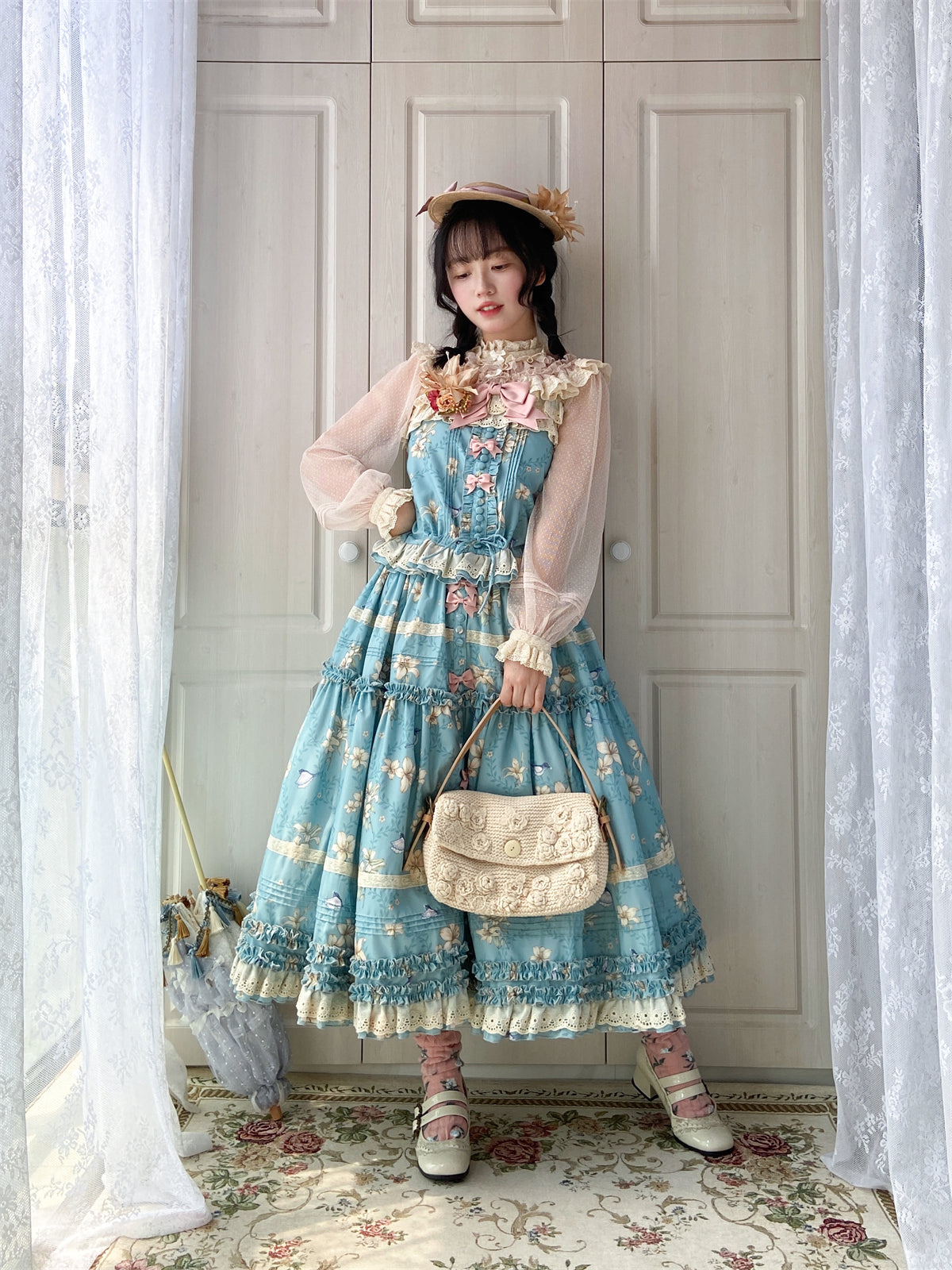 Lily and Wind Classical Print Skirt and Top